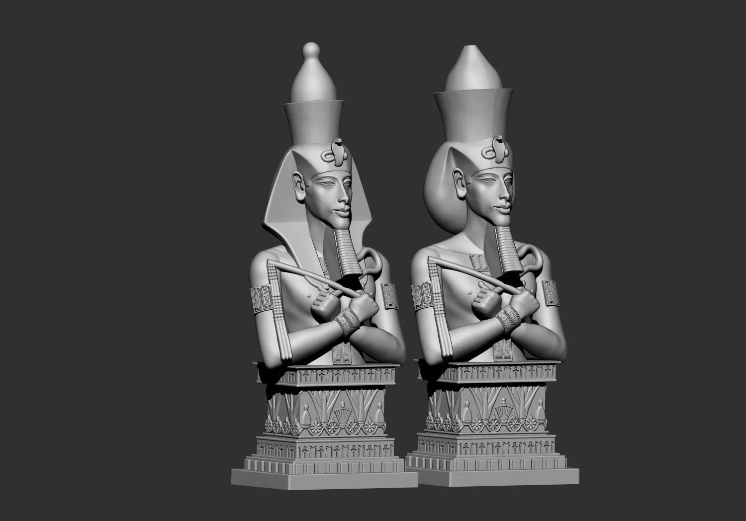 Egyptian Pharaoh King Akhenaten Bust   3D Printable Model   3D print model_2