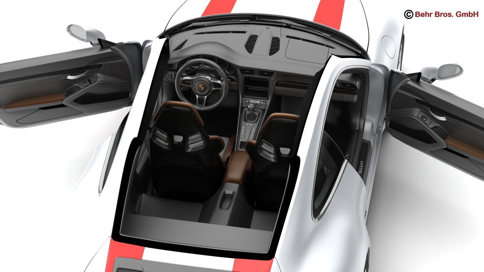 Porsche 911 R 2017 3D model_12