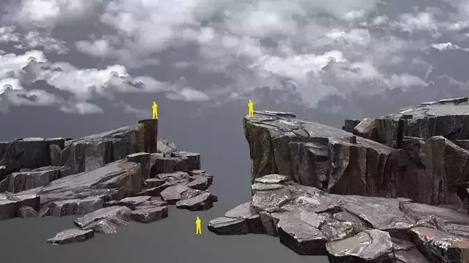 volcanic rocks Low-poly 3D model