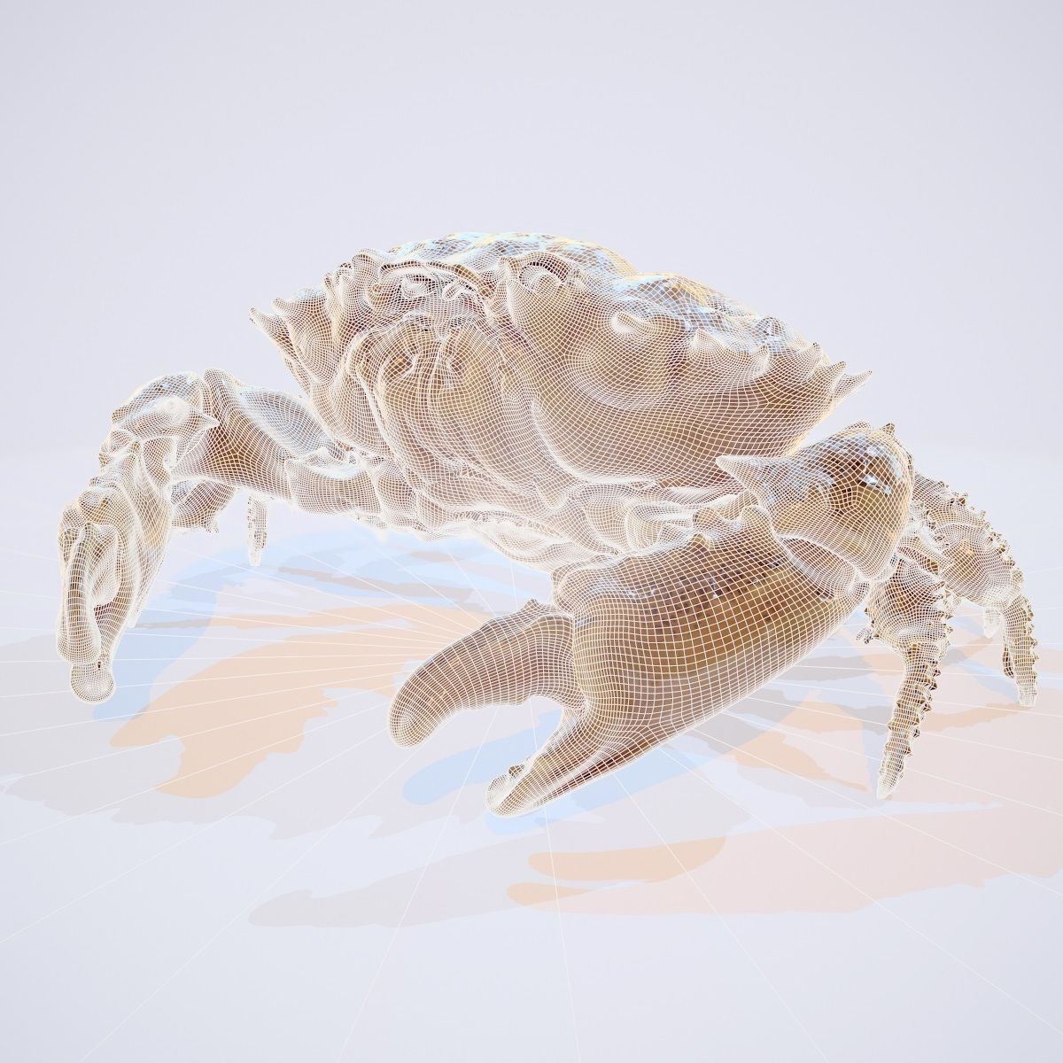 Rigged Crab Alien Crustacean Low-poly 3D model_8