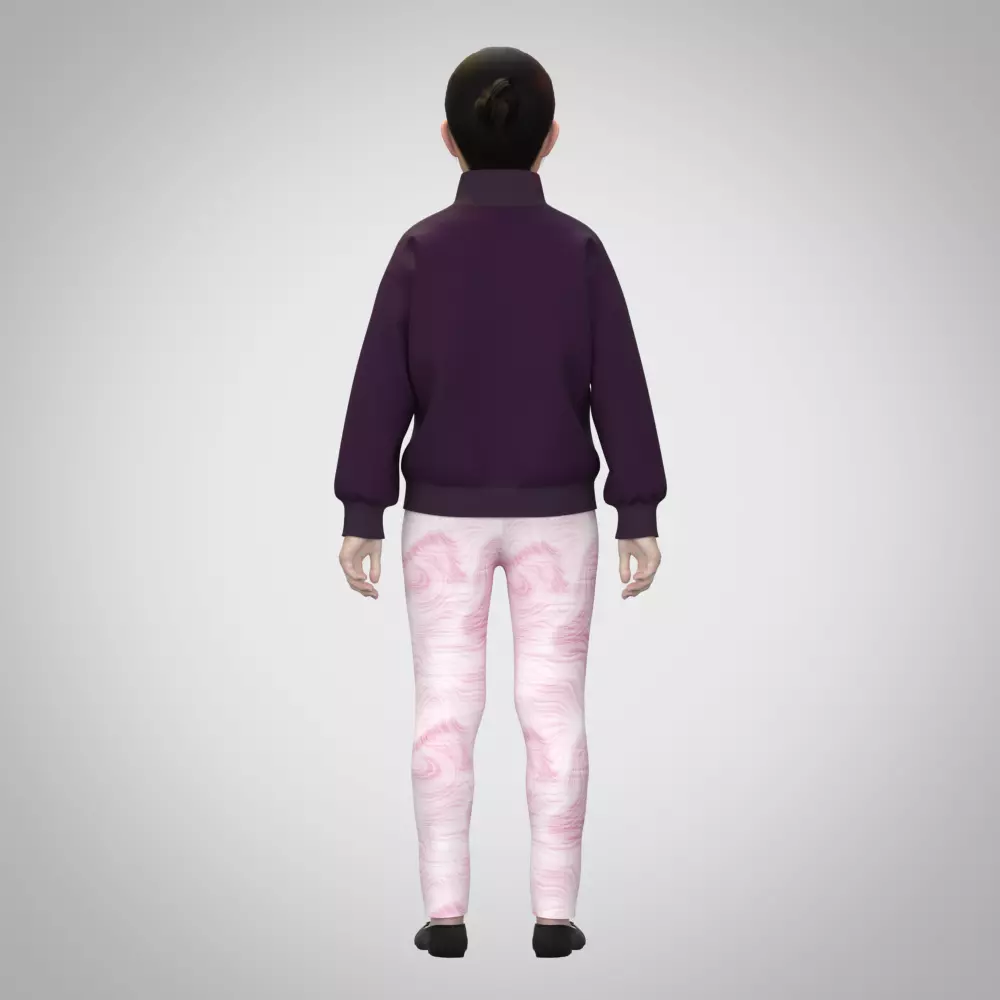 girls sweater rigged model Low-poly 3D model_3