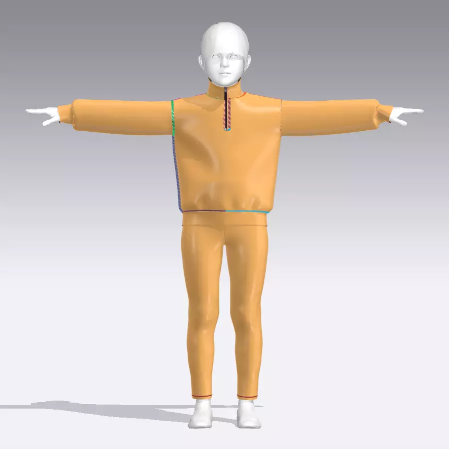 girls sweater rigged model Low-poly 3D model_21