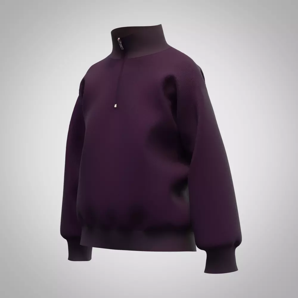 girls sweater rigged model Low-poly 3D model_6