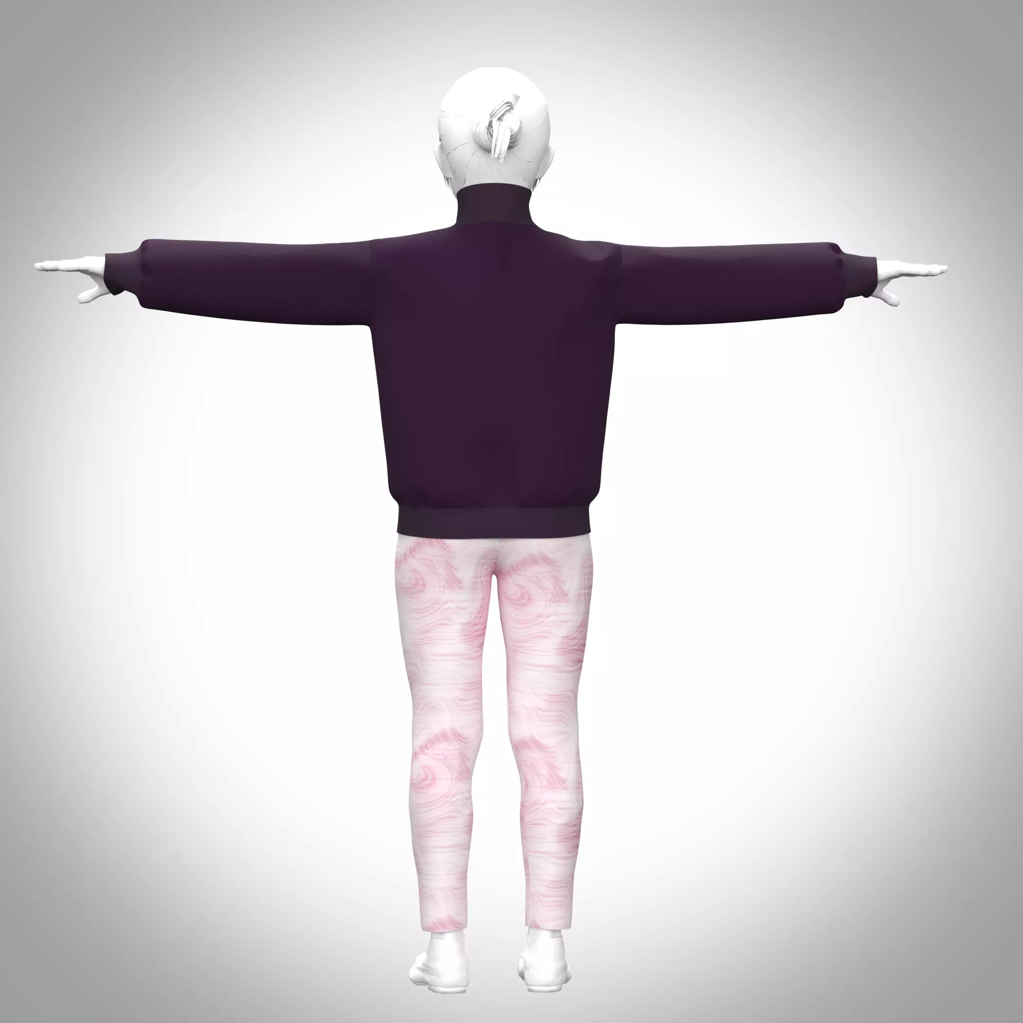 girls sweater rigged model Low-poly 3D model_1