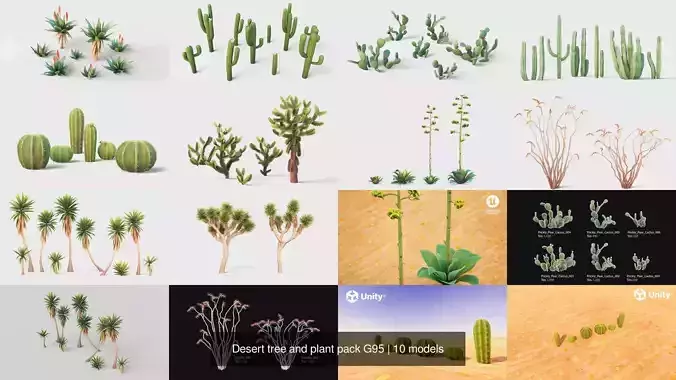 Desert tree and plant pack G95