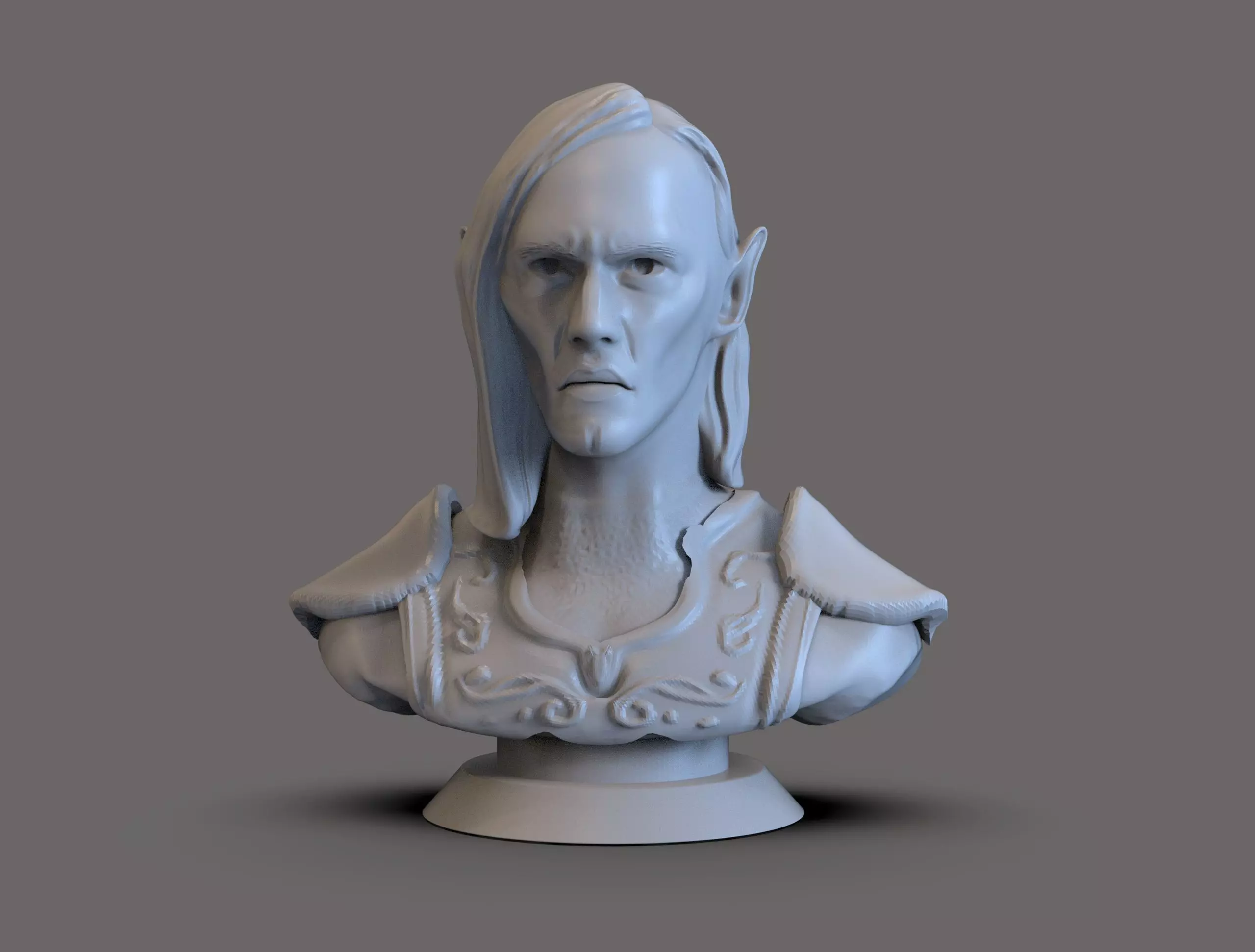 Fantasy Elf bust 3D print model_1