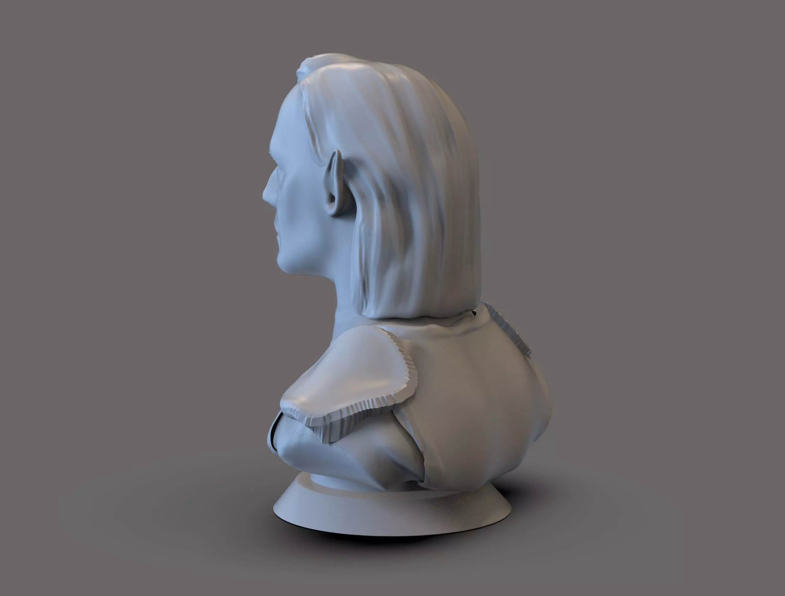 Fantasy Elf bust 3D print model_4
