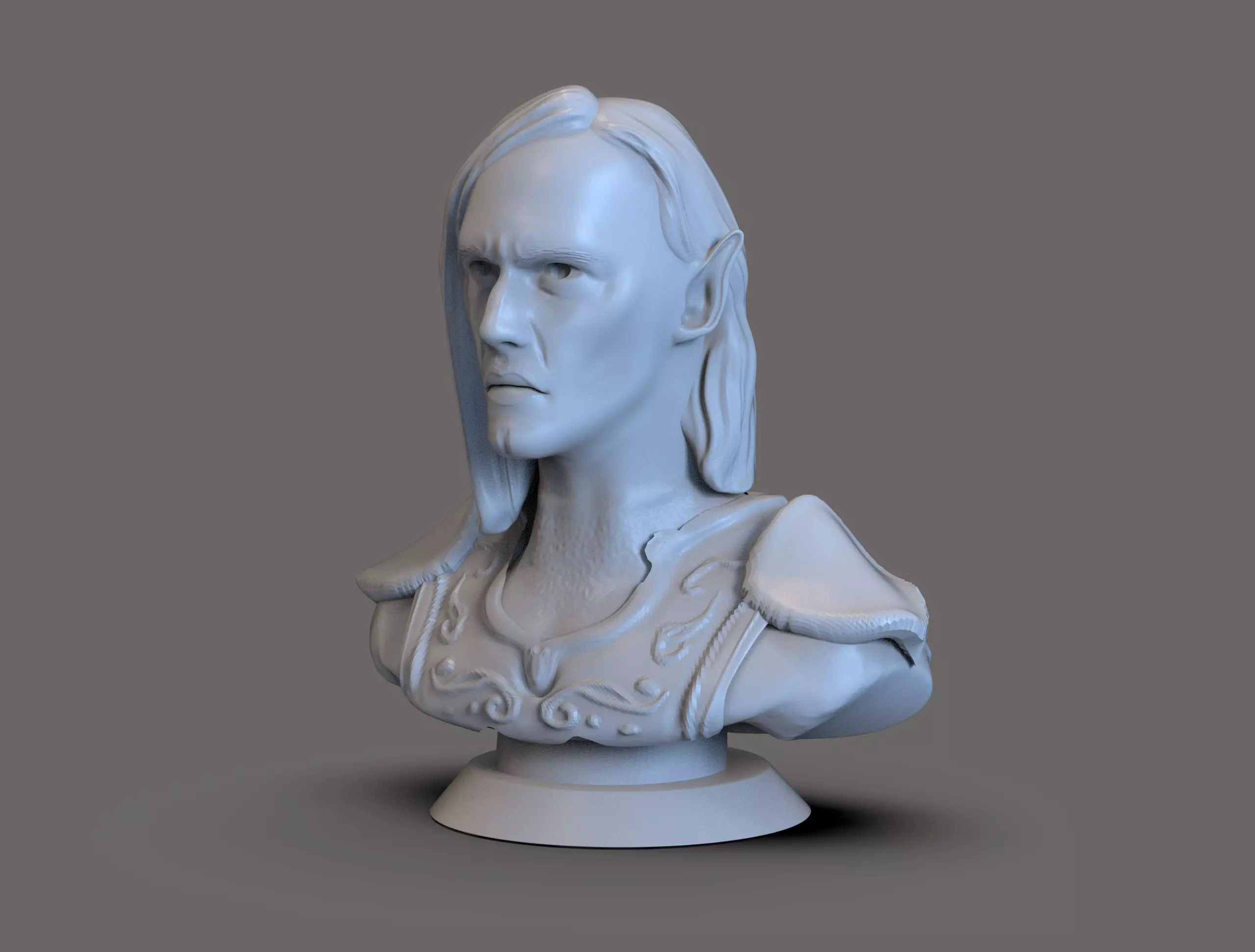 Fantasy Elf bust 3D print model_2