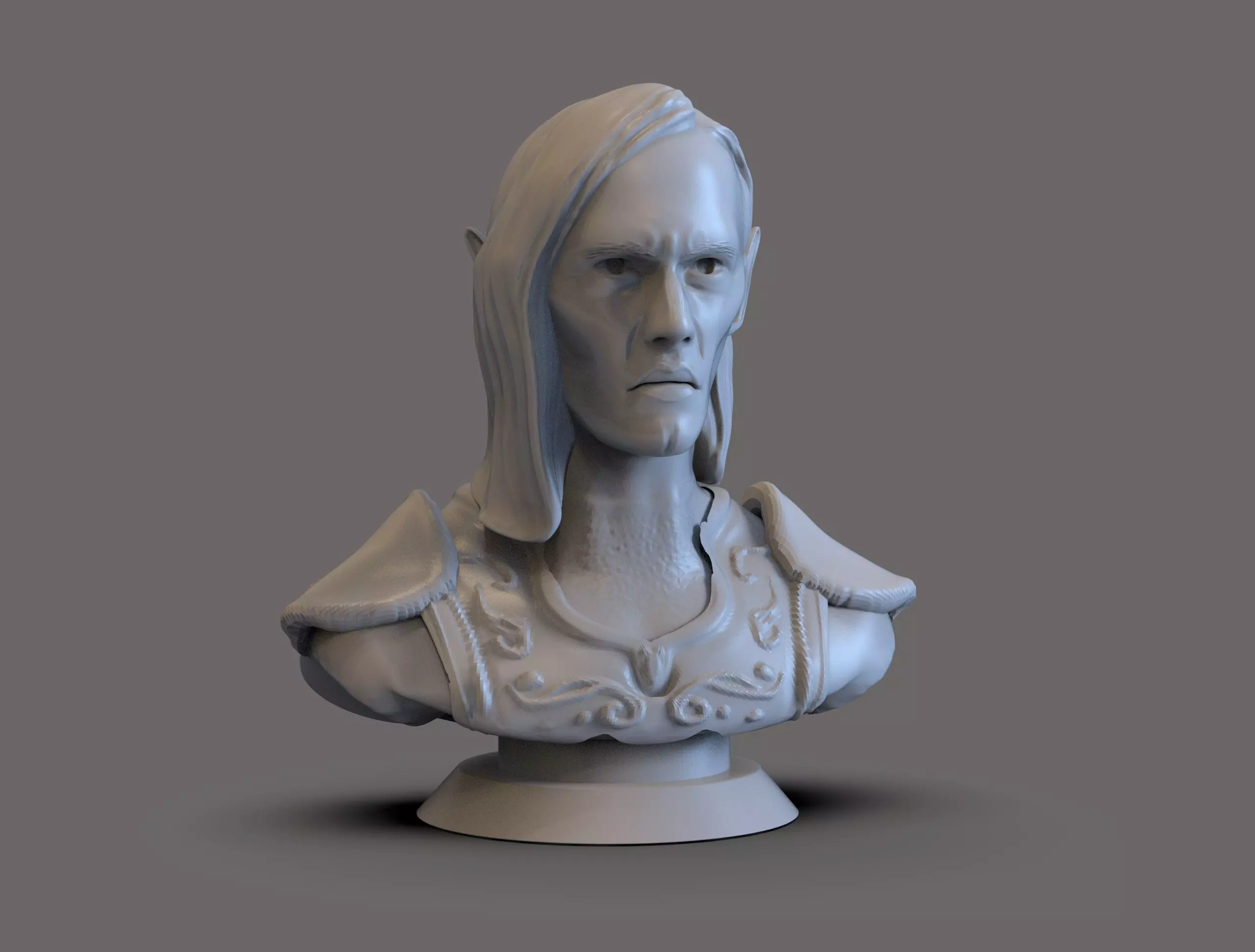 Fantasy Elf bust 3D print model_0