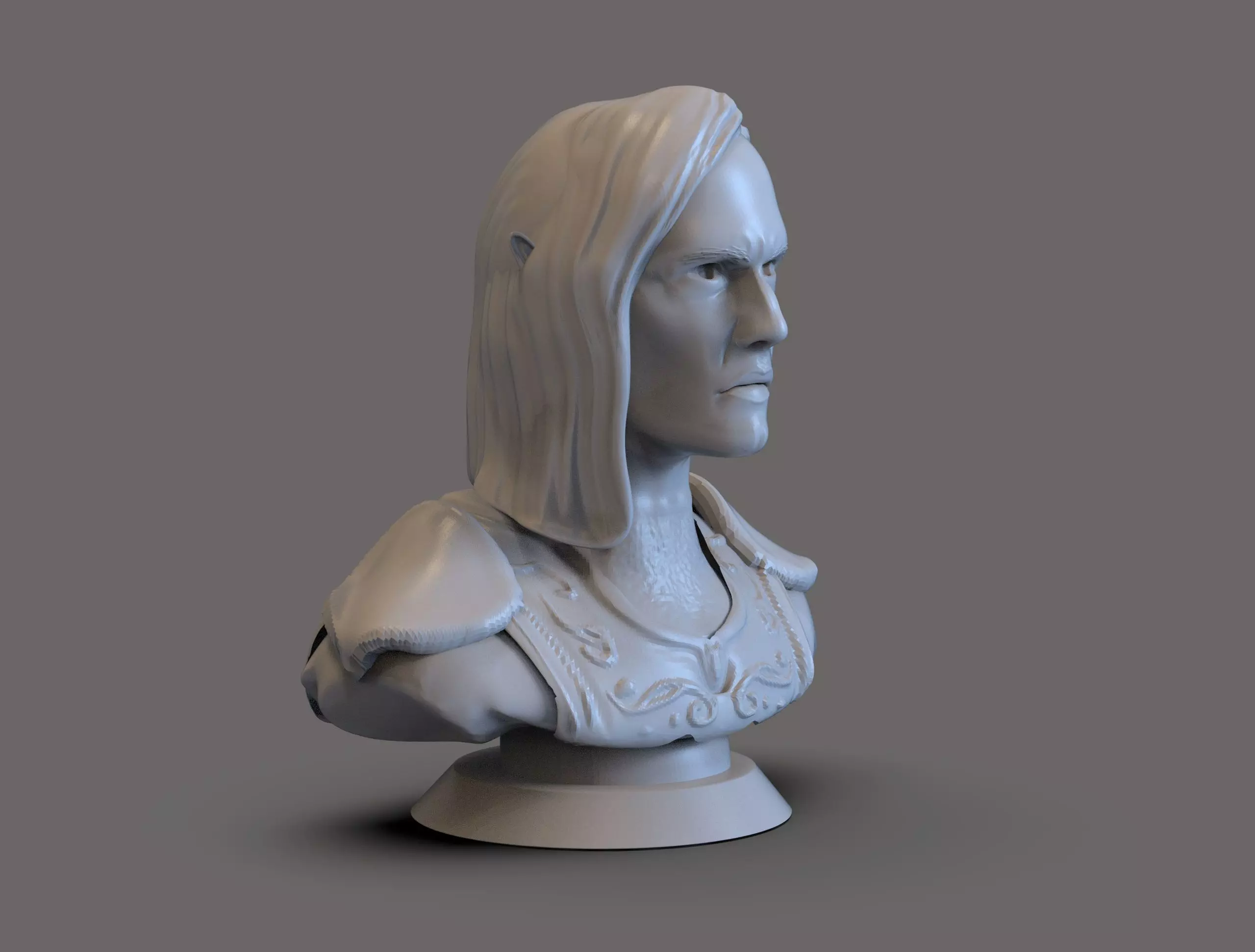 Fantasy Elf bust 3D print model_3
