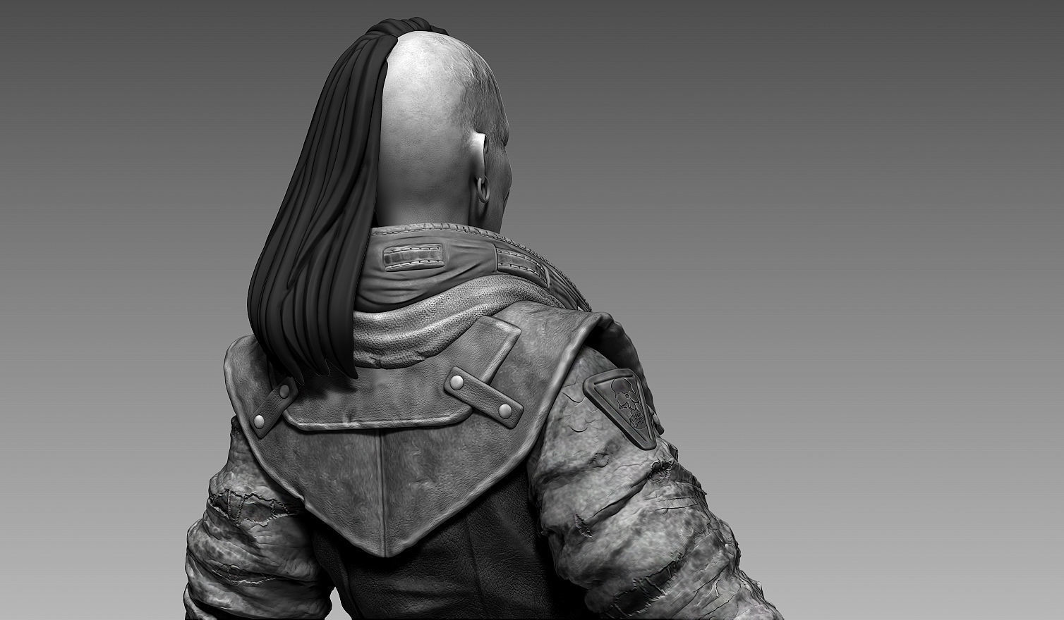 Fantasy Female Character A-pose 3D model_7