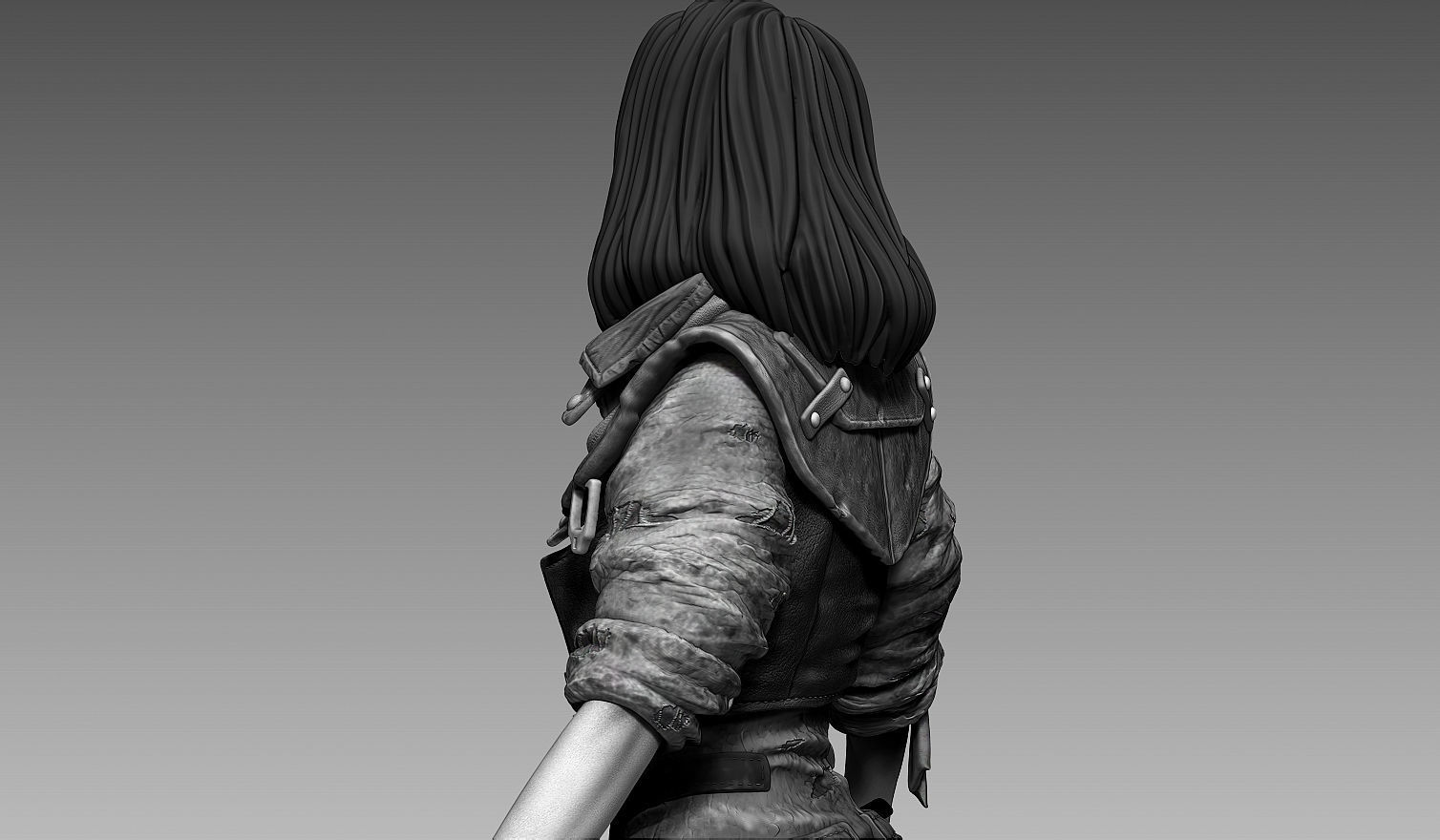 Fantasy Female Character A-pose 3D model_10