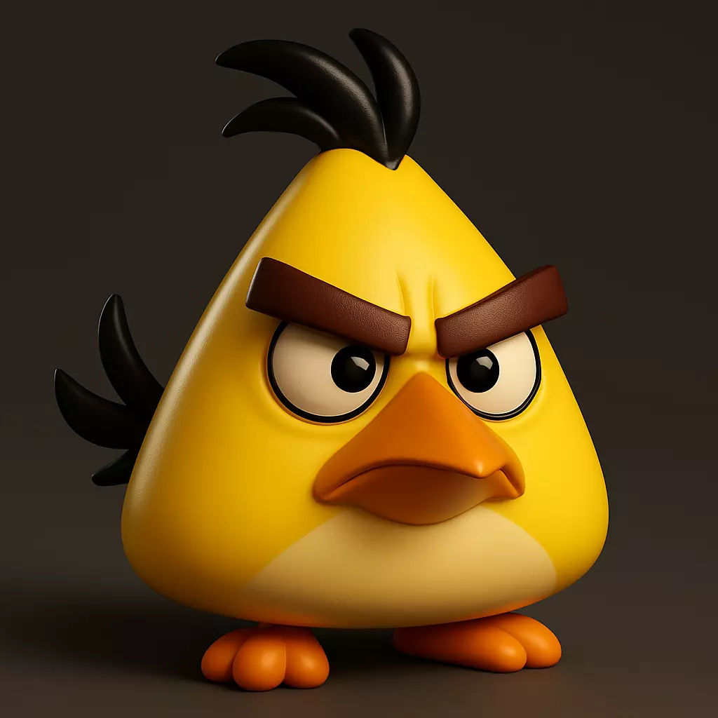 Chuck Yellow with Legs Angry Bird 3D print model_1