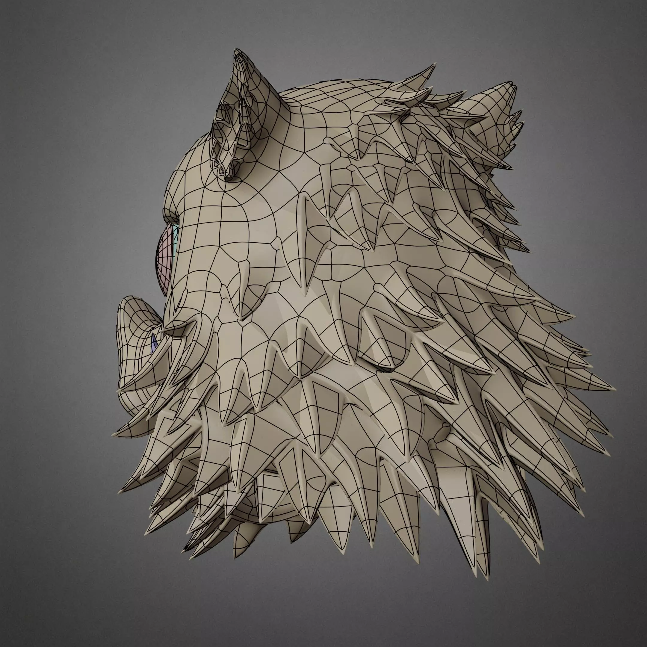 Demon Slayer Inosuke Hashibira Boar Mask for Cosplay 3D print model_14
