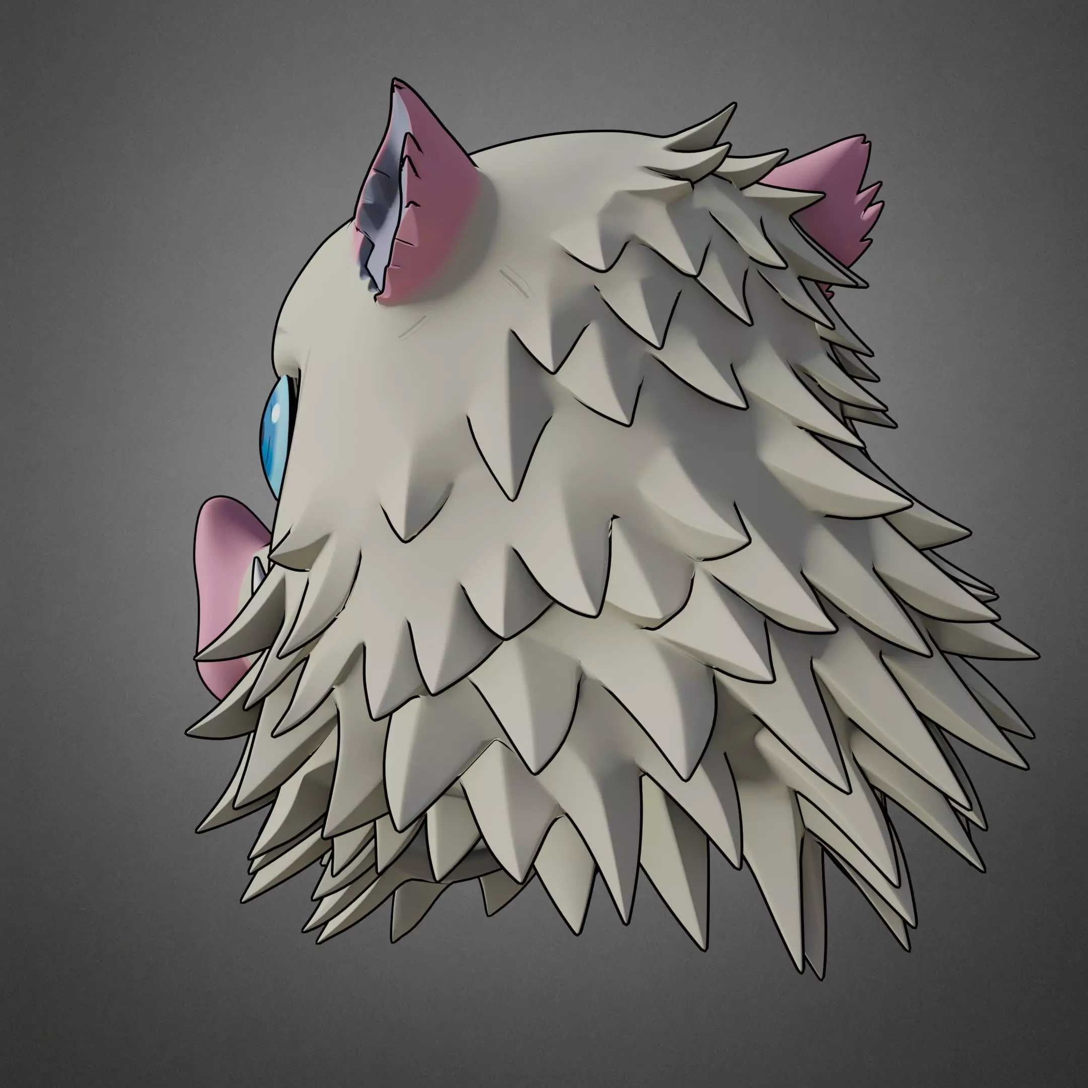 Demon Slayer Inosuke Hashibira Boar Mask for Cosplay 3D print model_12