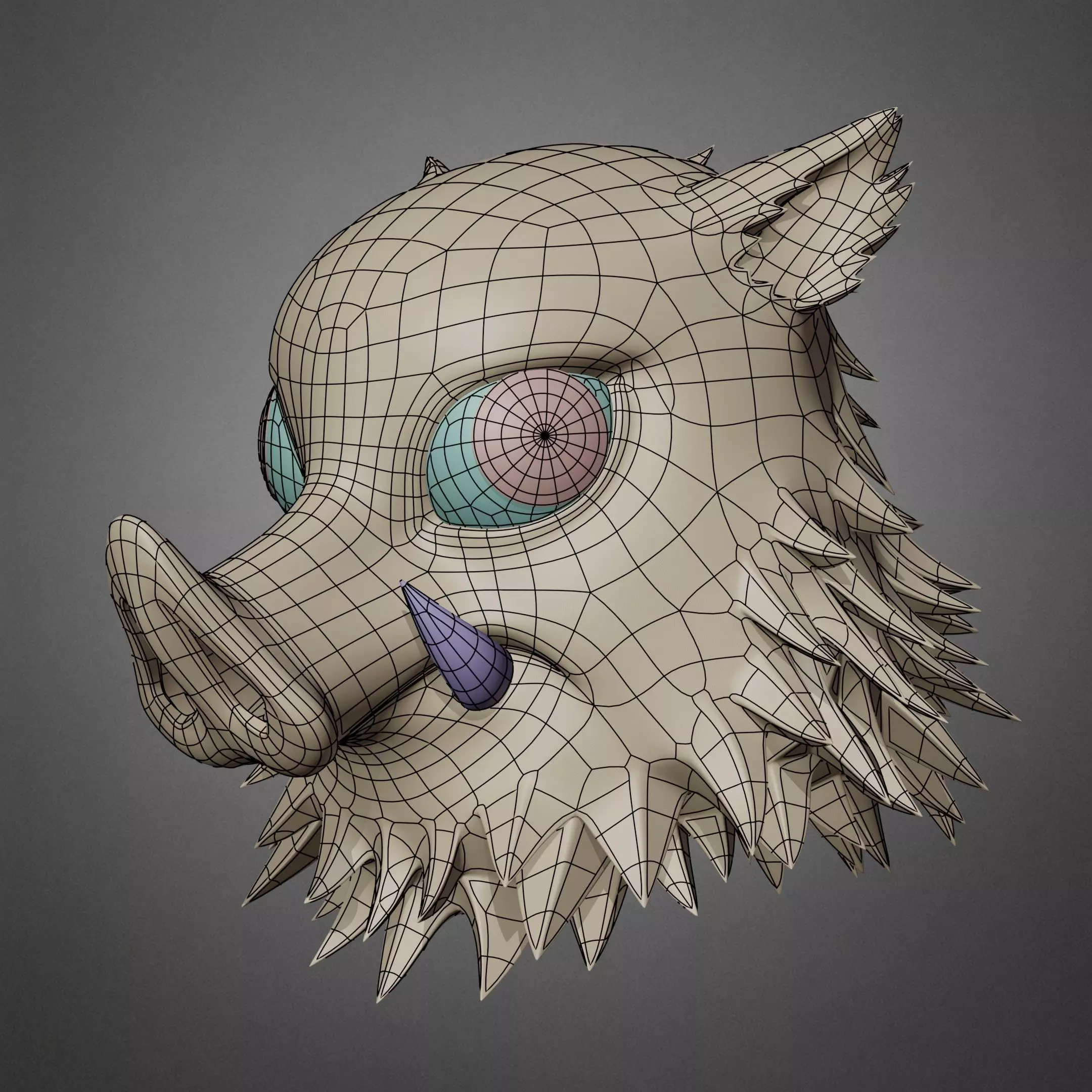 Demon Slayer Inosuke Hashibira Boar Mask for Cosplay 3D print model_8
