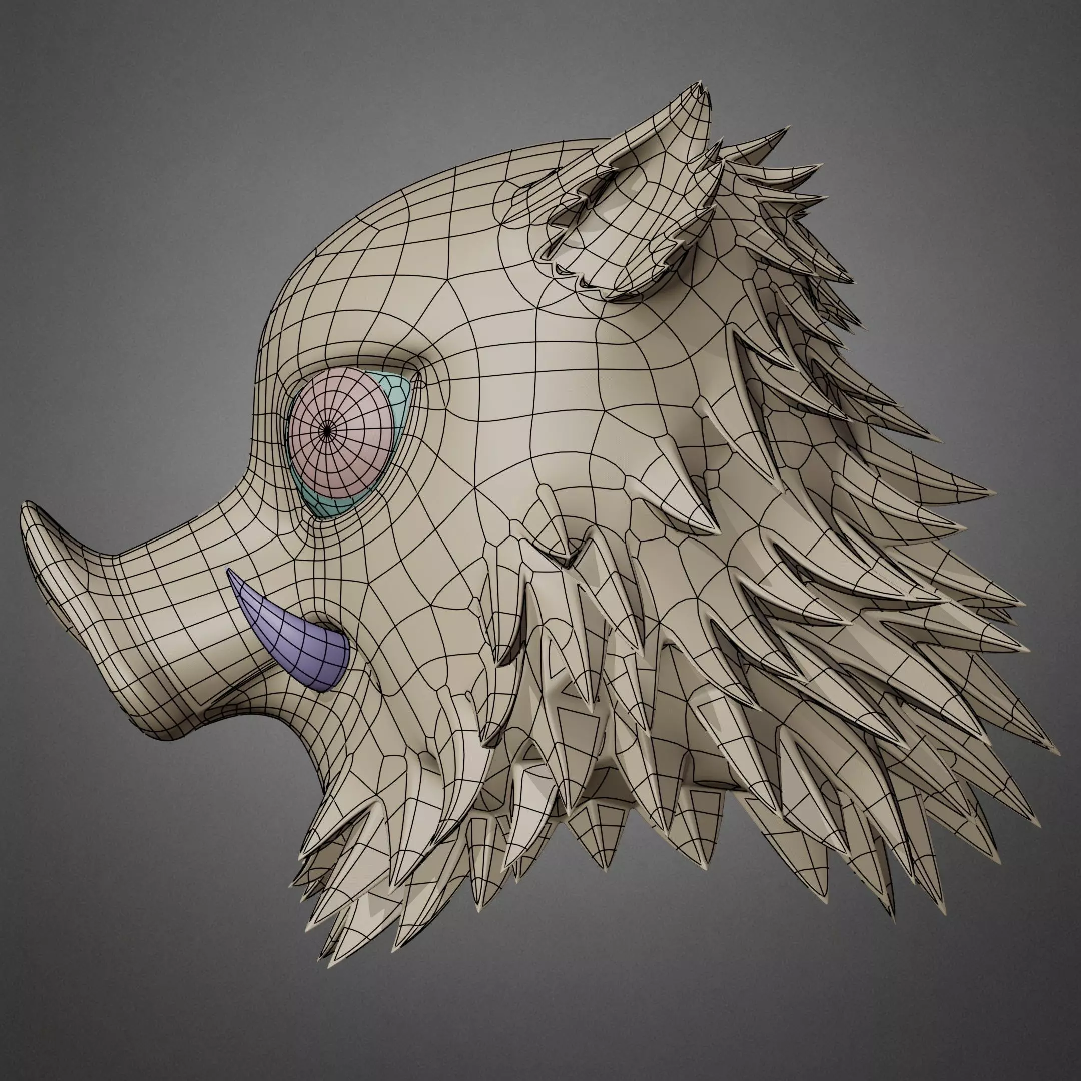 Demon Slayer Inosuke Hashibira Boar Mask for Cosplay 3D print model_11