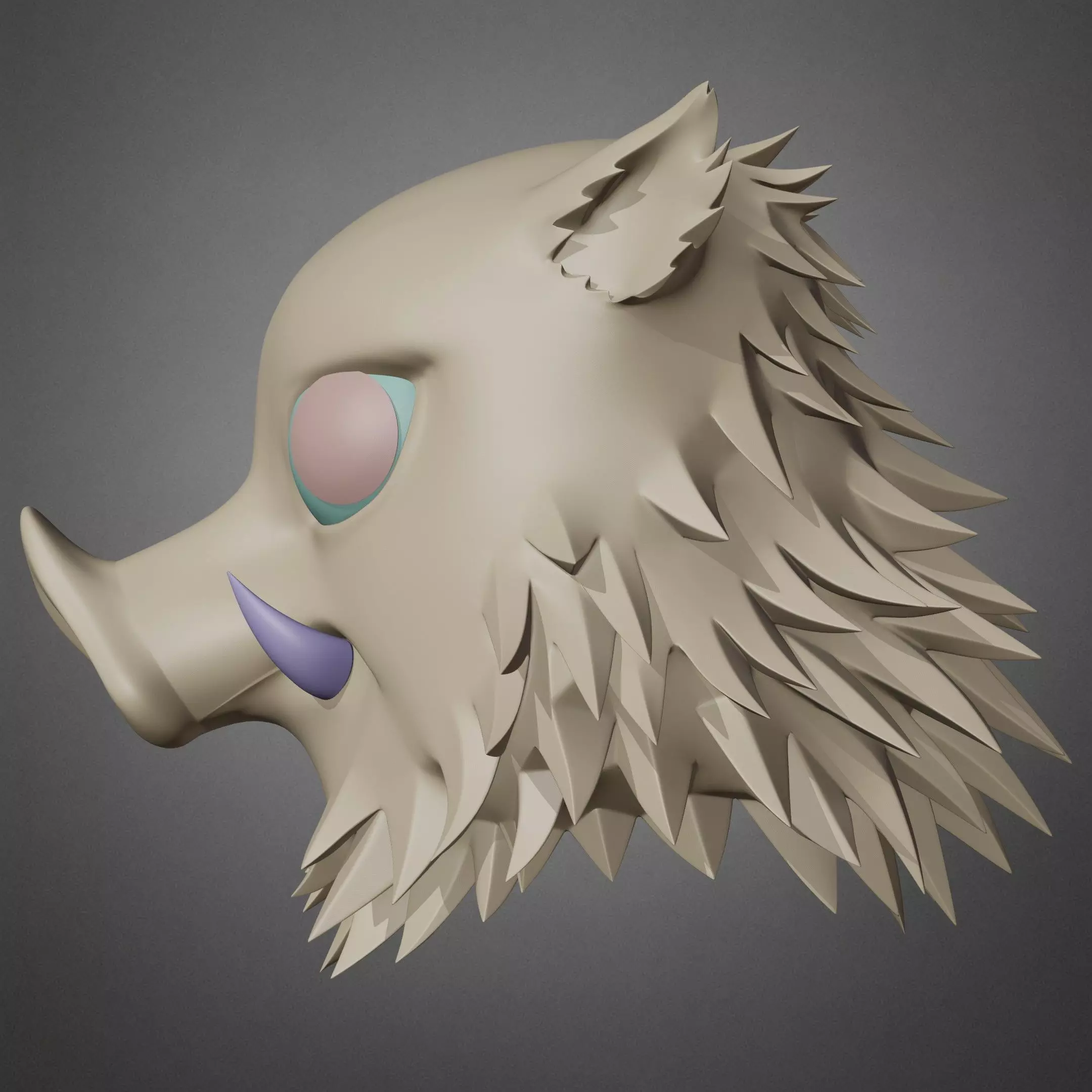 Demon Slayer Inosuke Hashibira Boar Mask for Cosplay 3D print model_10