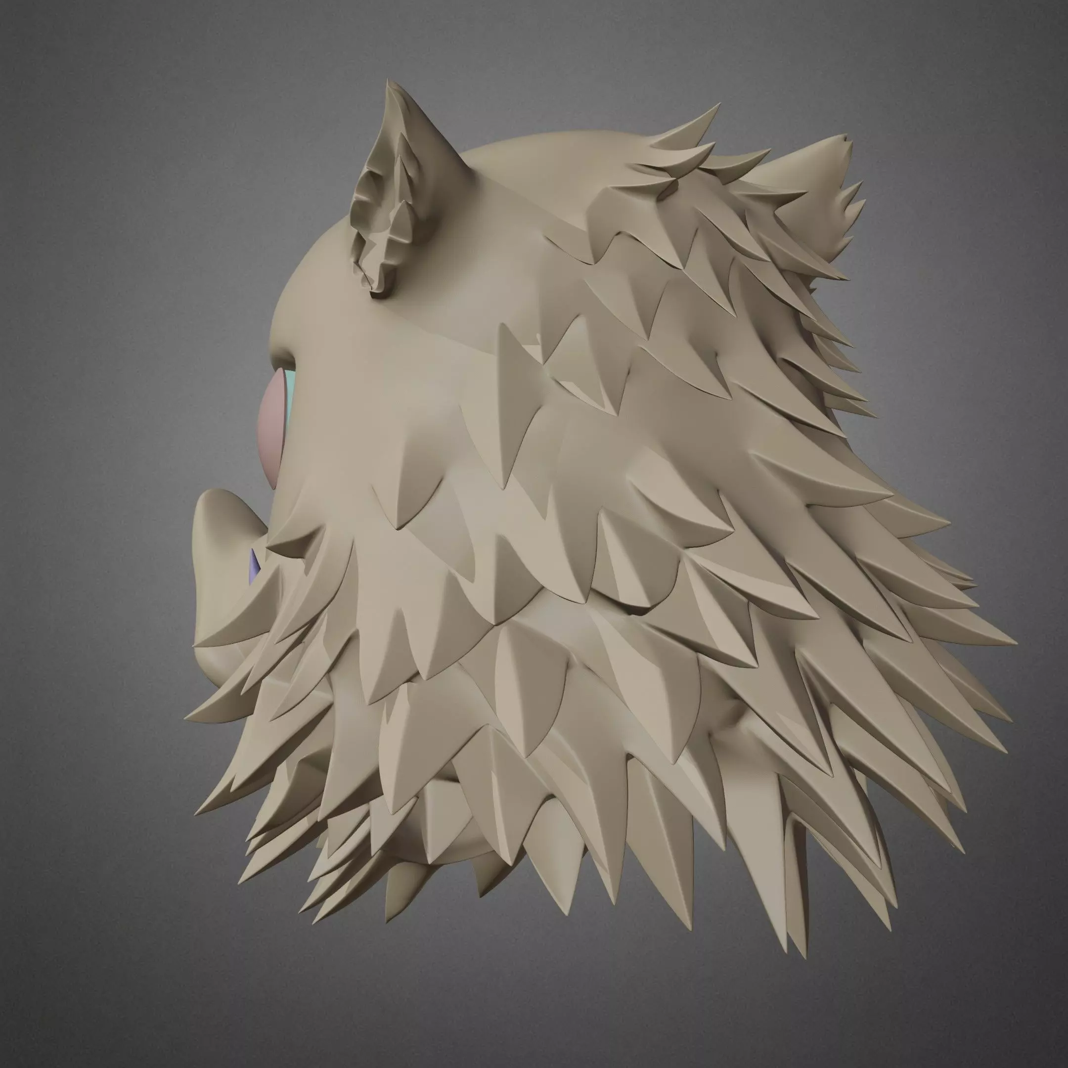 Demon Slayer Inosuke Hashibira Boar Mask for Cosplay 3D print model_13