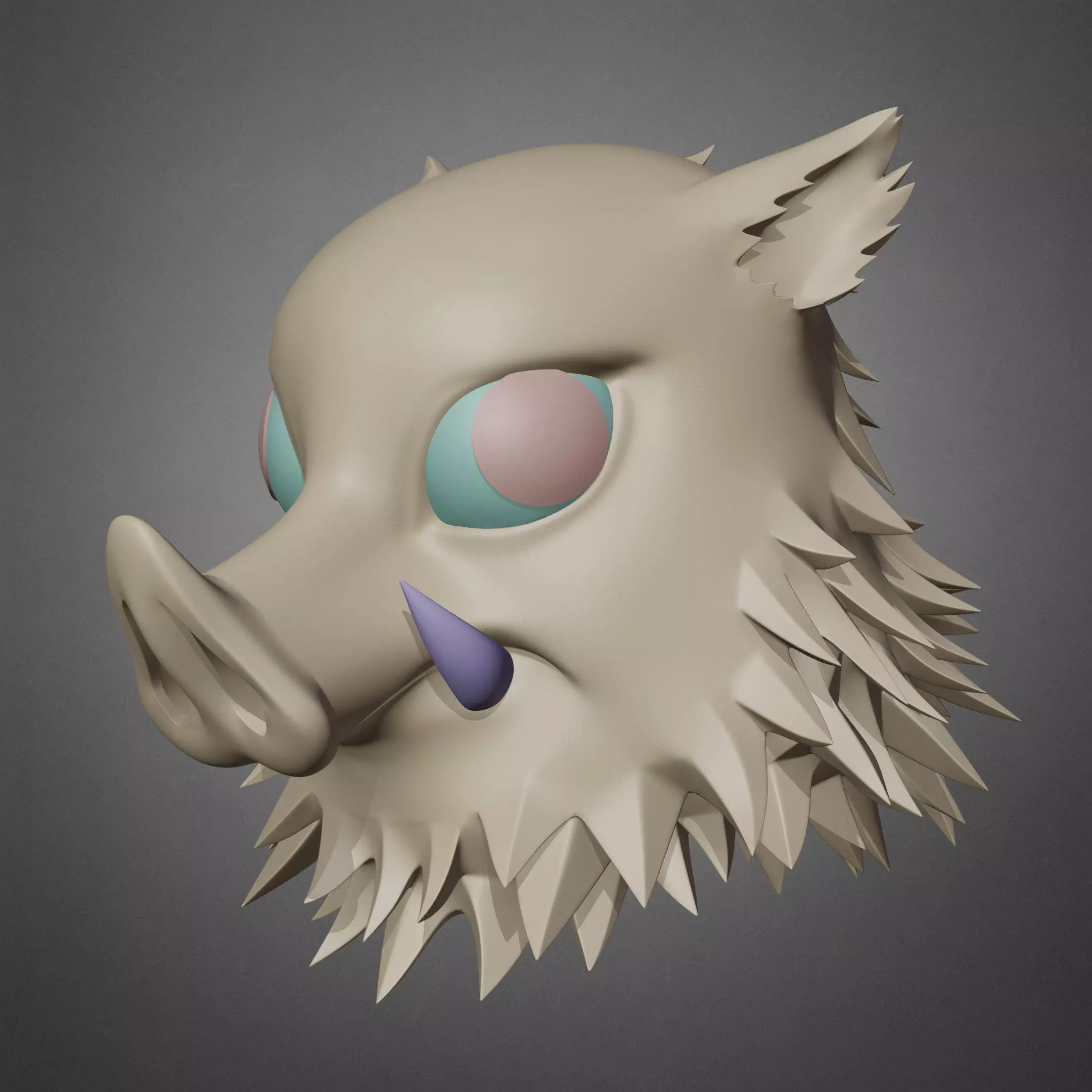 Demon Slayer Inosuke Hashibira Boar Mask for Cosplay 3D print model_7