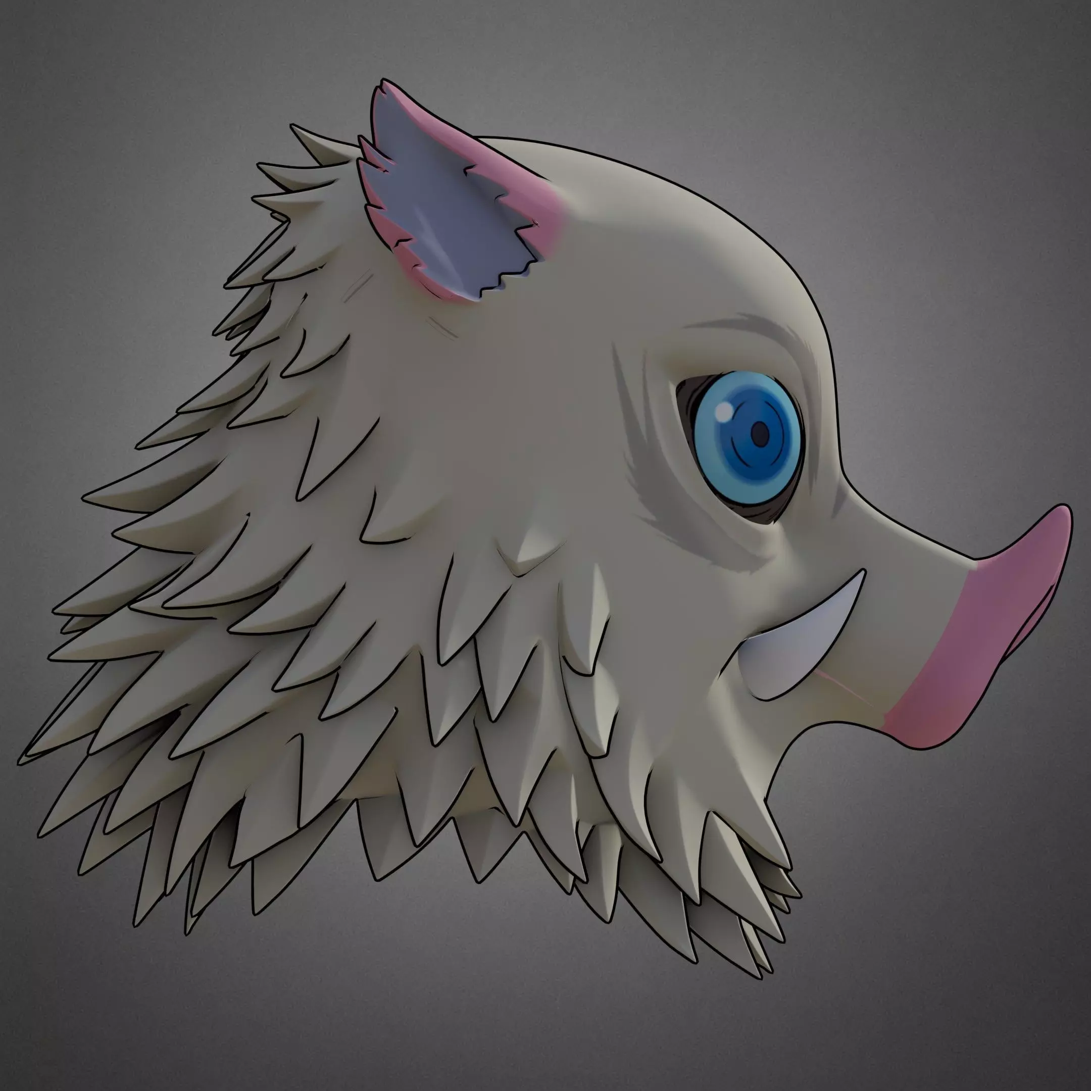 Demon Slayer Inosuke Hashibira Boar Mask for Cosplay 3D print model_19
