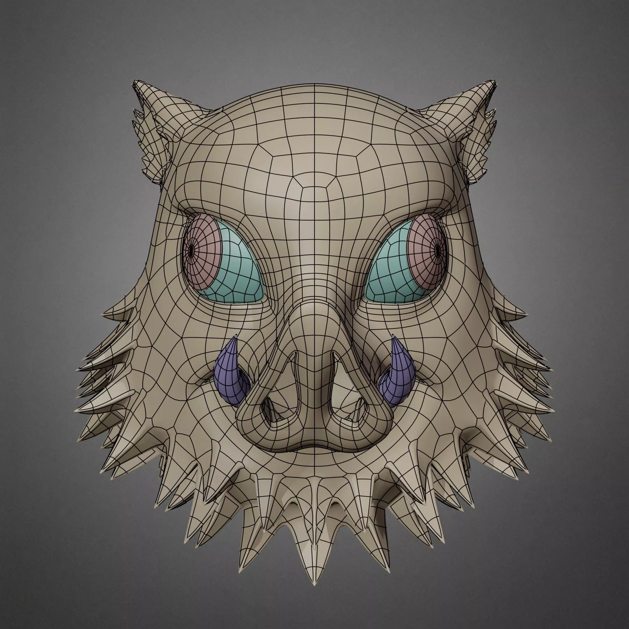 Demon Slayer Inosuke Hashibira Boar Mask for Cosplay 3D print model_5