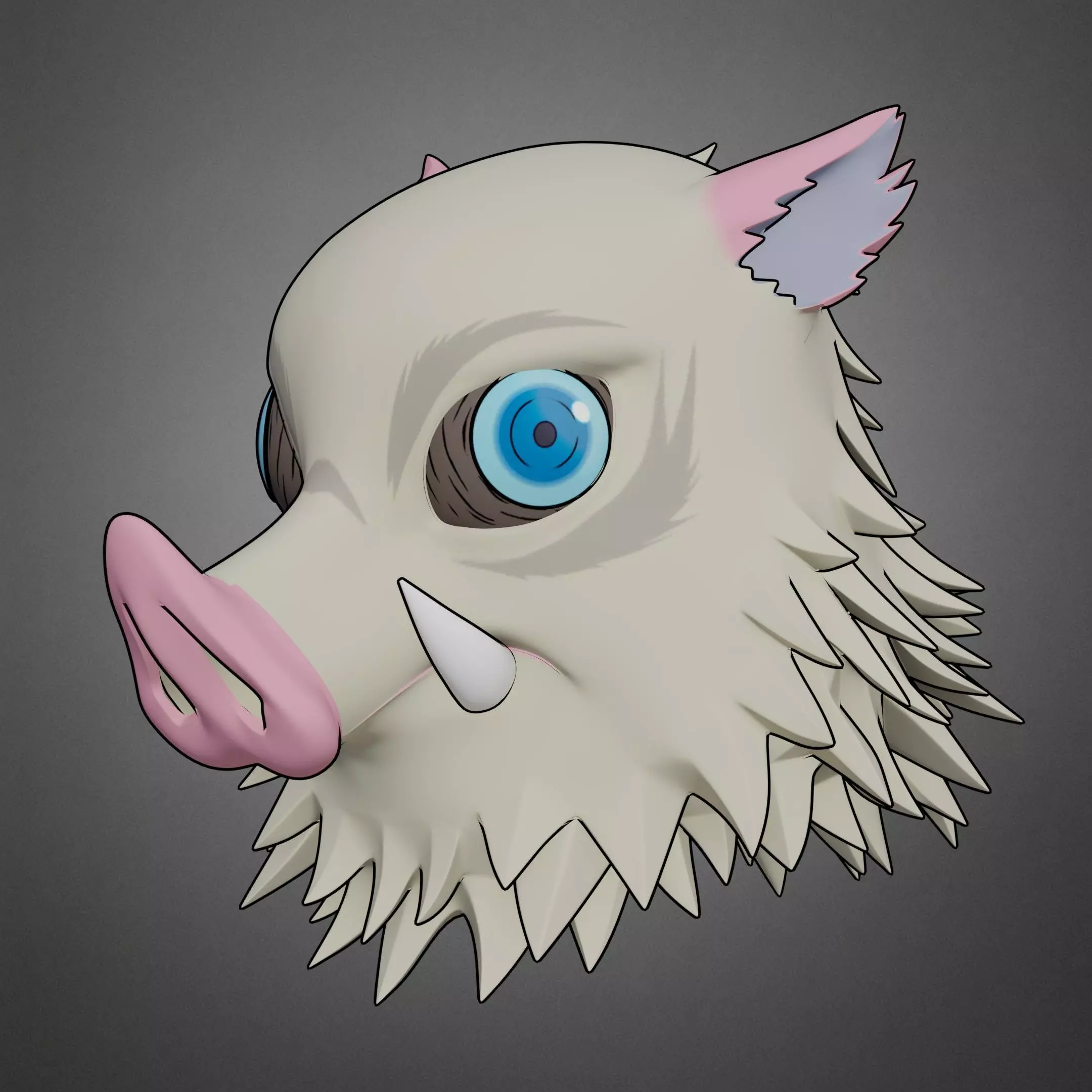 Demon Slayer Inosuke Hashibira Boar Mask for Cosplay 3D print model_6