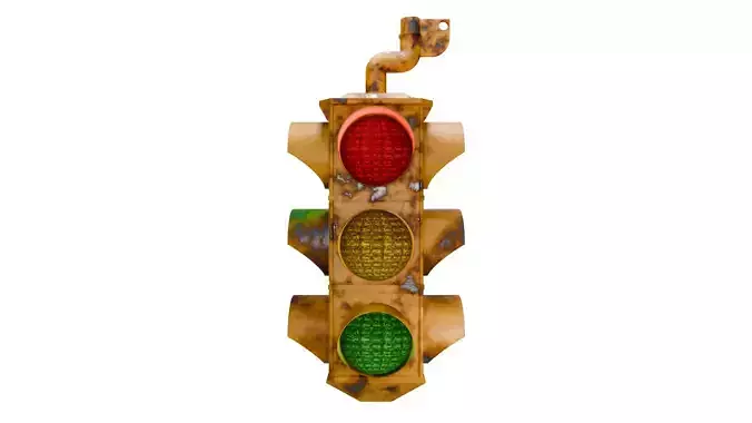 Rusty Traffic Light 3D Model