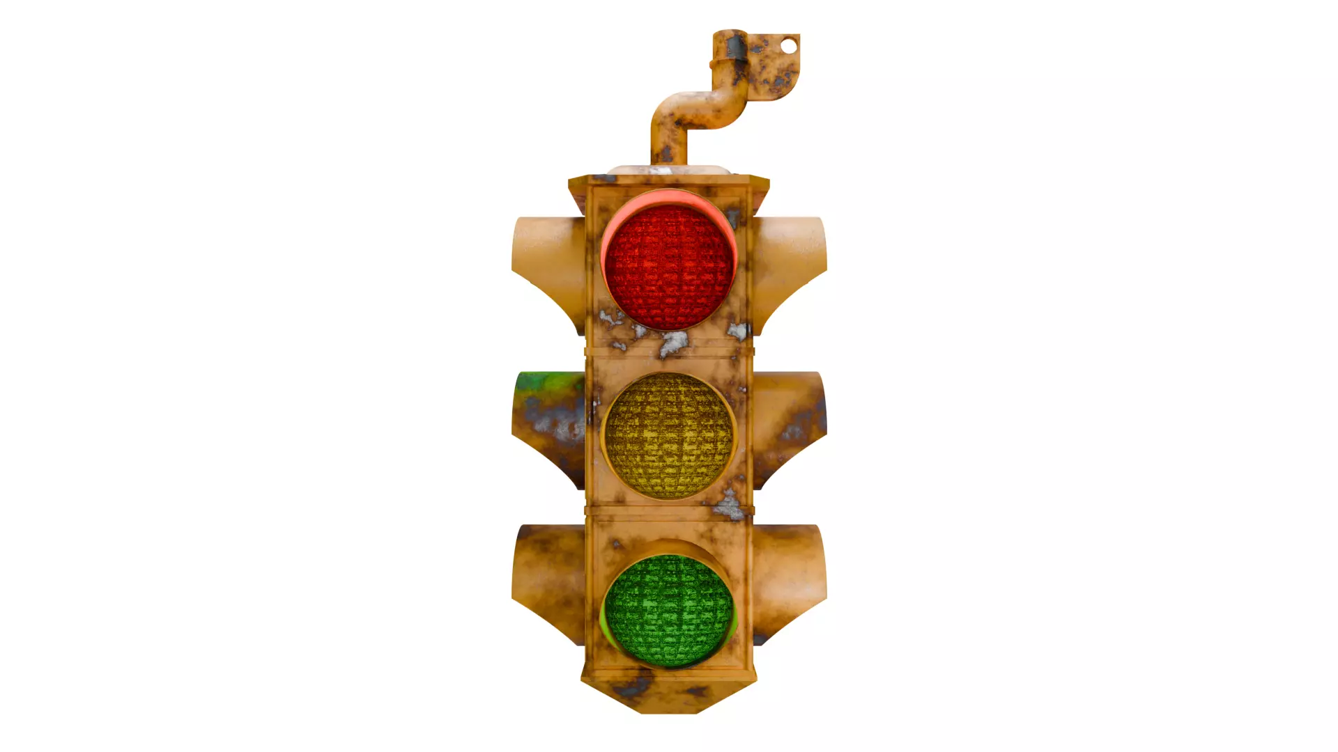 Rusty Traffic Light 3D Model 3D model_0