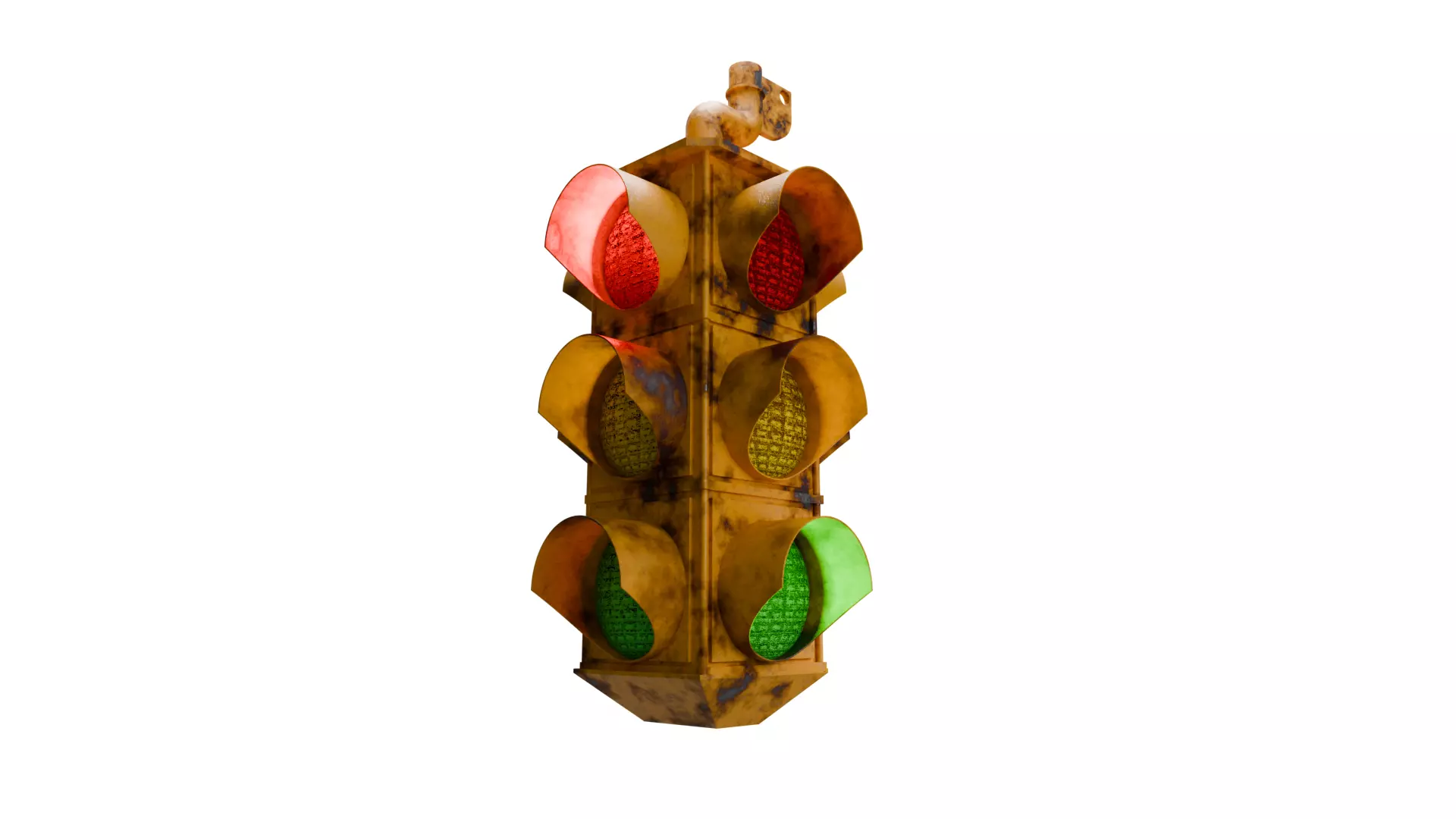 Rusty Traffic Light 3D Model 3D model_2