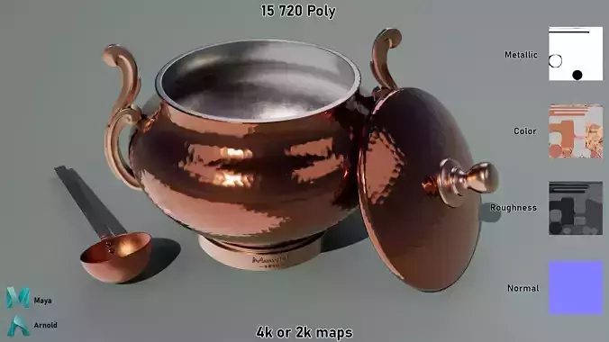 Mauviel Tureen Low-poly 3D model