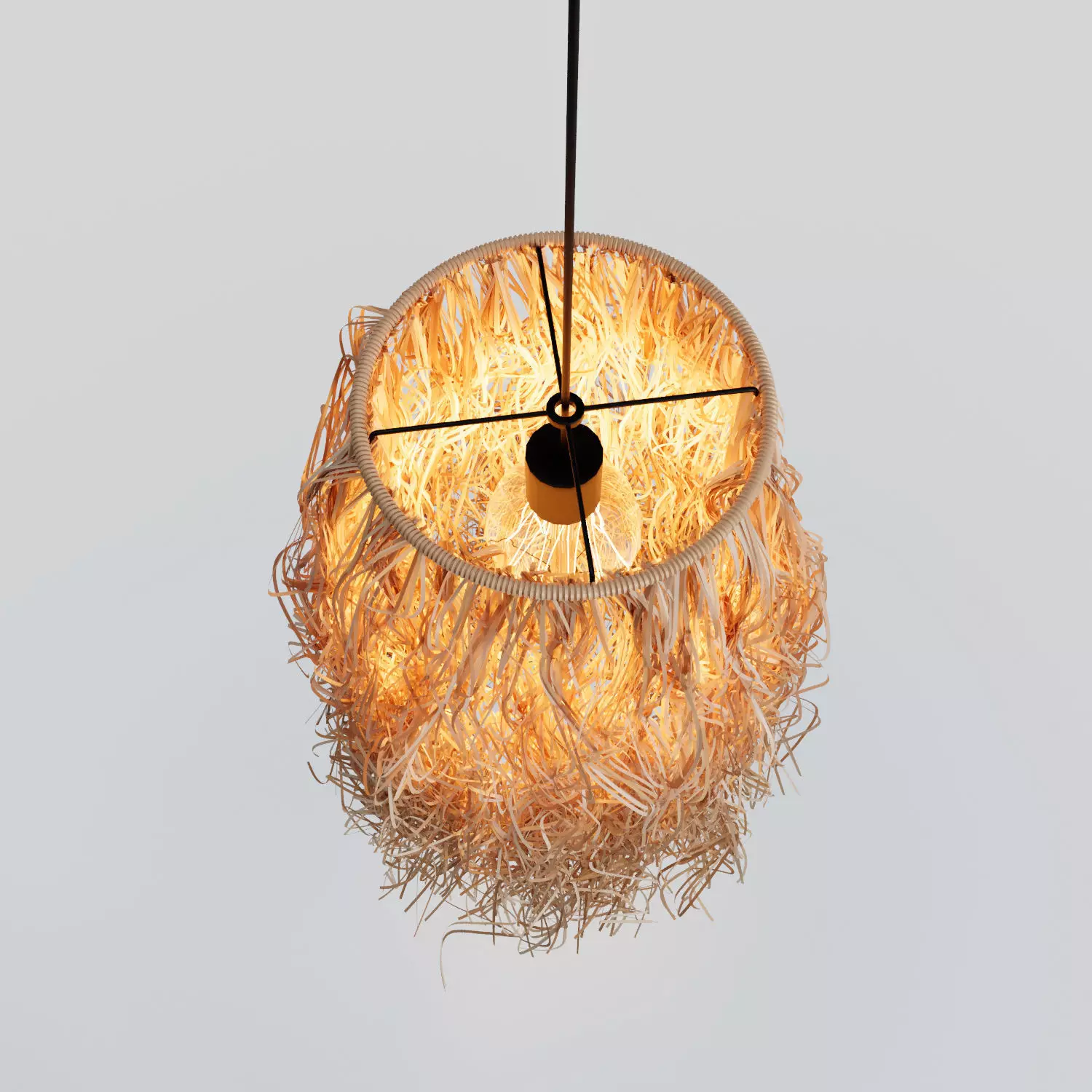 Single Rafia Long Pendant 3D model_3