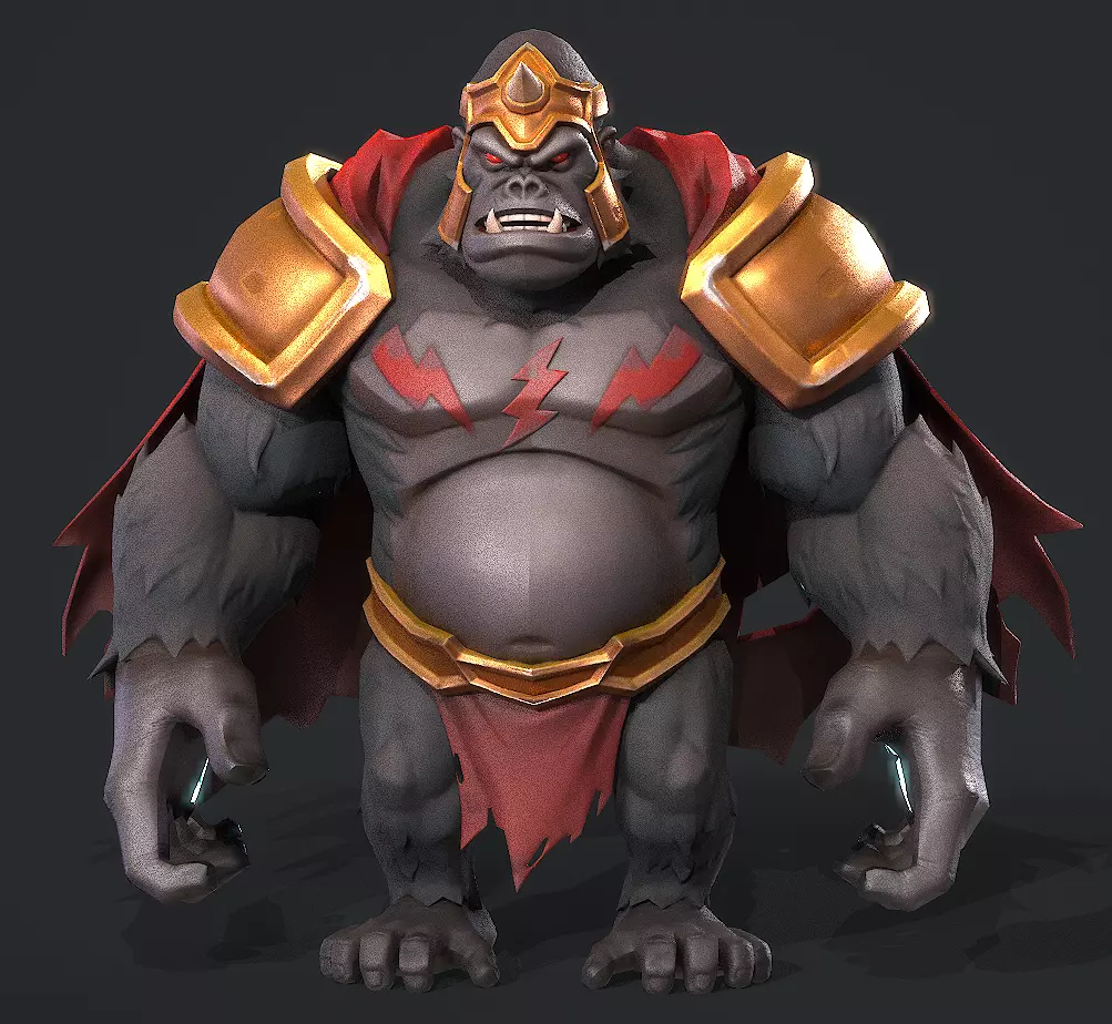  Gorrila Grodd Low-poly 3D model_0