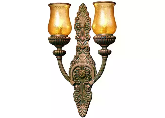 Copper Classic Wall Lamp Sconce Light with Murano Glass