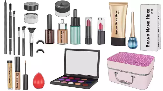 Girl Makeup Kit 3D model