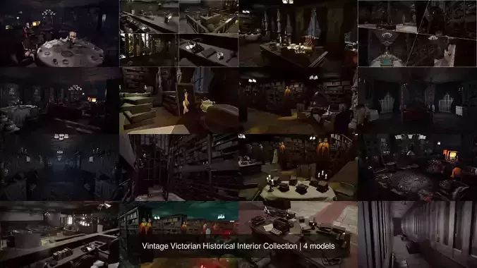 Vintage Victorian Historical Interior Collection 