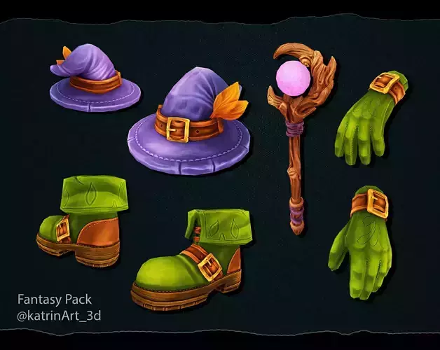 Fantasy Props Pack - Stylized Hand Painted 
