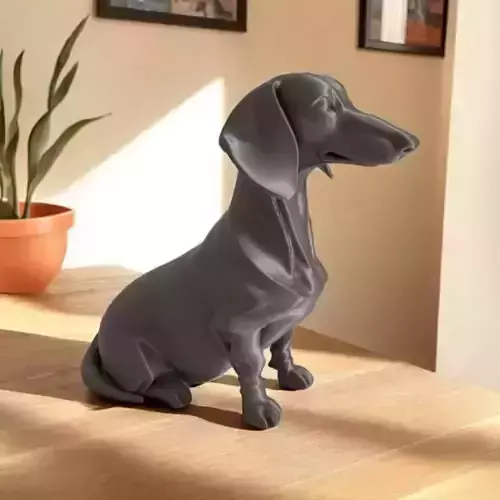 Decorative sculpture design home dog basset dachshund 3D print model