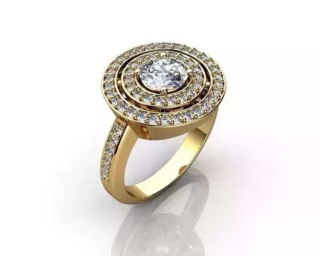 Double Diamond Engagement Ring