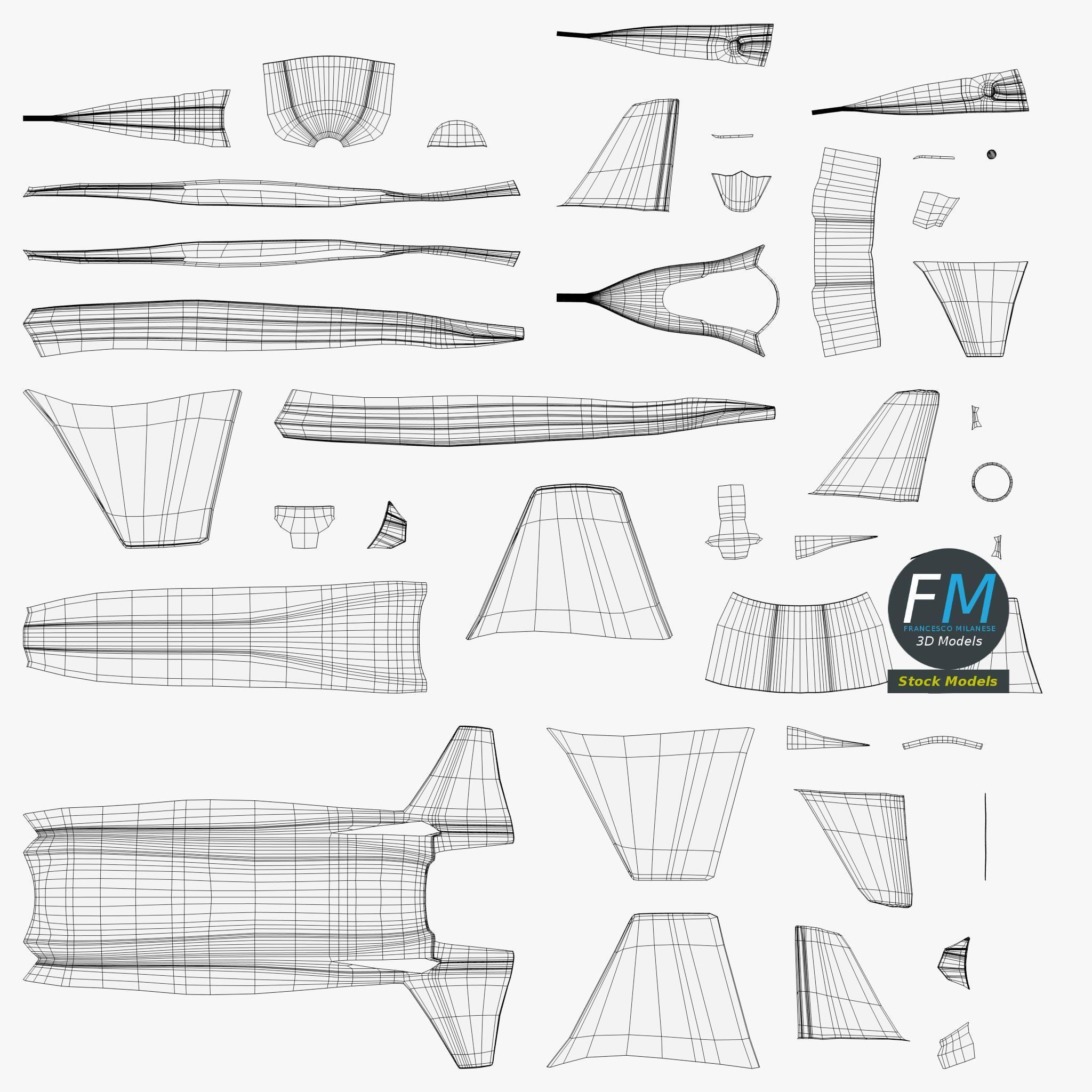 F-35 Lightning II base mesh 3D model_11