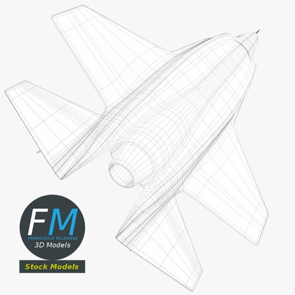 F-35 Lightning II base mesh 3D model_8