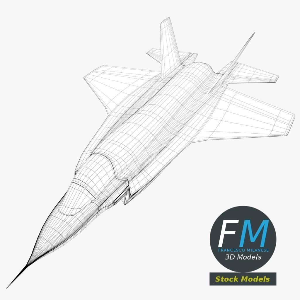 F-35 Lightning II base mesh 3D model_7