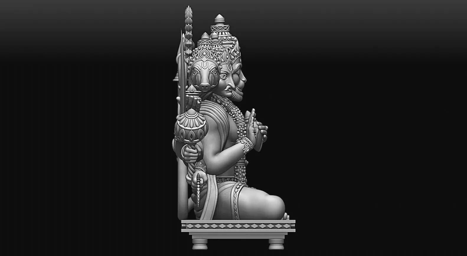 Panchmukhi Hanuman 3d model 3D model_4