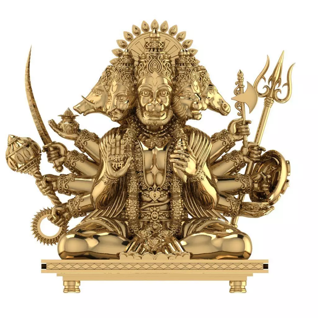 Panchmukhi Hanuman 3d model 3D model_1