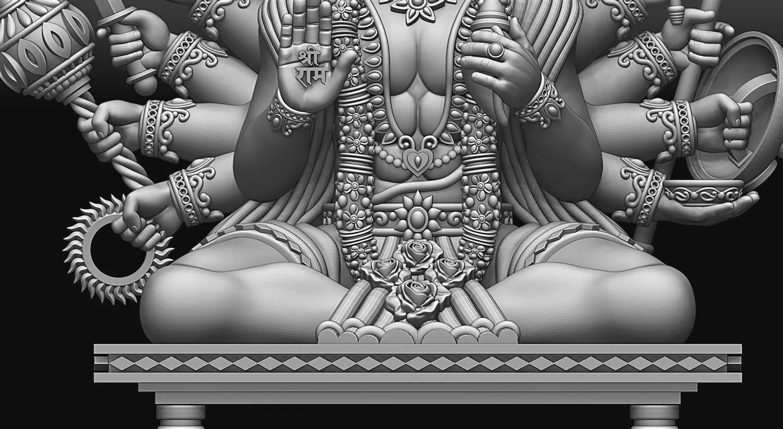 Panchmukhi Hanuman 3d model 3D model_8