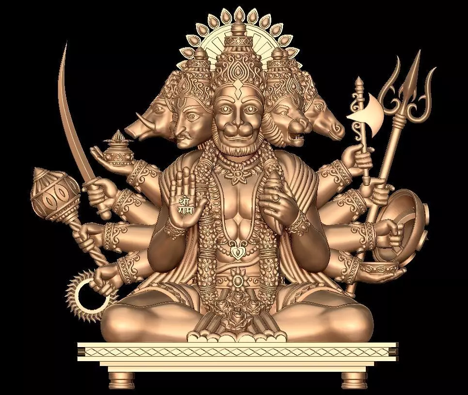Panchmukhi Hanuman 3d model 3D model_11