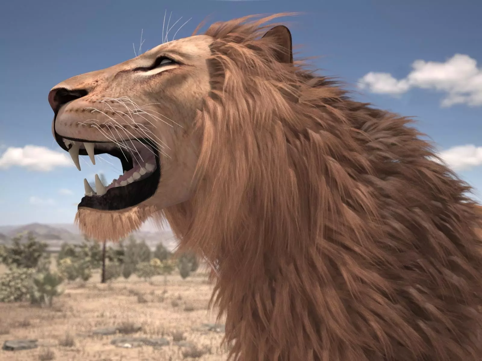 Lion The King Textured Hair 3D model