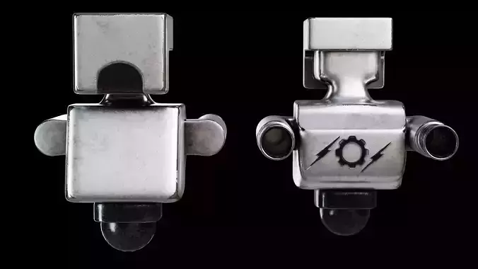 Metal Robot Character Game-Ready PBR 3D Model