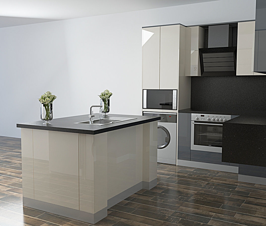Bianco Gray Kitchen 3D model_3
