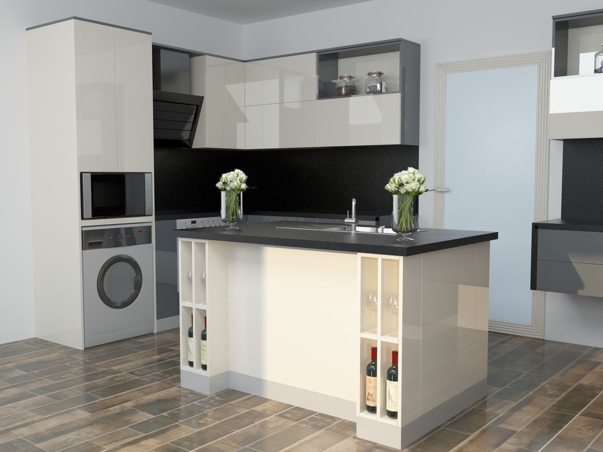 Bianco Gray Kitchen 3D model_5